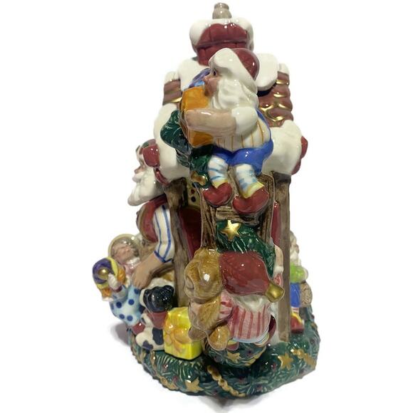 Fitz and Floyd Santa's Magic Workshop Teapot Pitcher in Original Box 32 Ounce - Picture 6 of 10